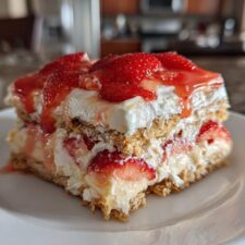 Irresistible Strawberry Eclair Cake with 6 Simple Ingredients