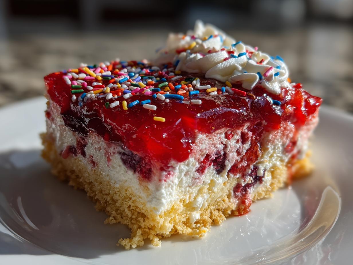 Summer Berry Jello Lasagna