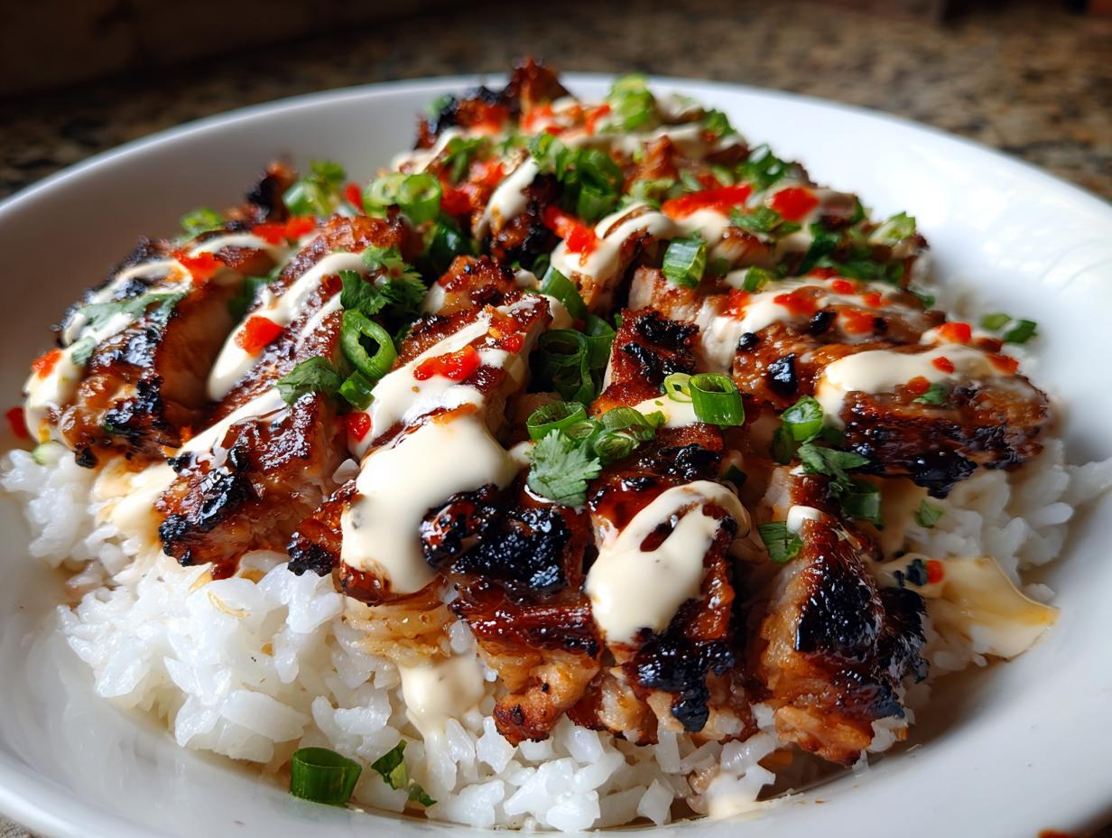Sweet Chili Chicken Bowl with Coconut Lime Drizzle