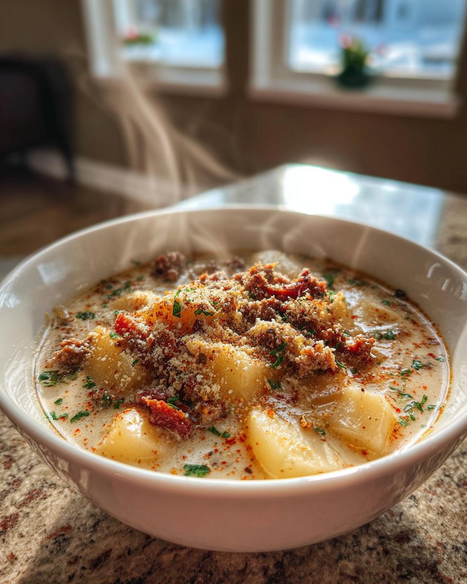 The Creamiest Potato Soup with Italian Sausage - detail 2