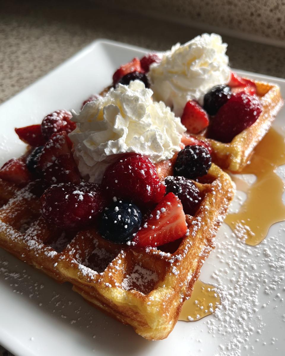 Toaster waffles with toppings - detail 1