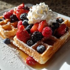 5-Minute Toaster Waffles with Toppings - Irresistible Joy
