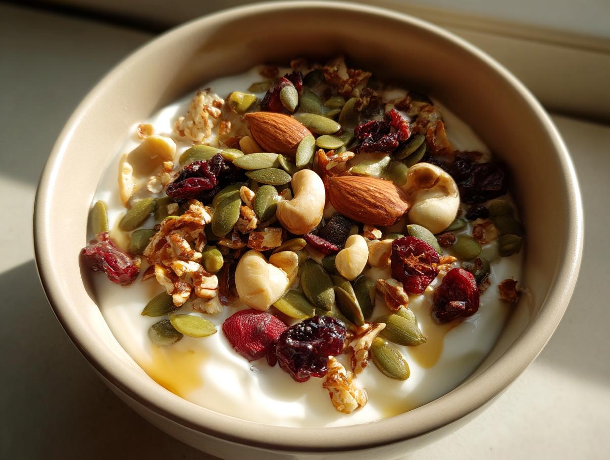 Trail mix and yogurt