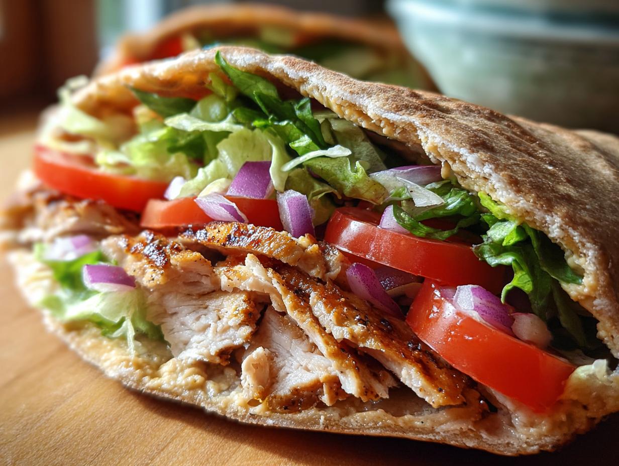 Turkey and hummus pita