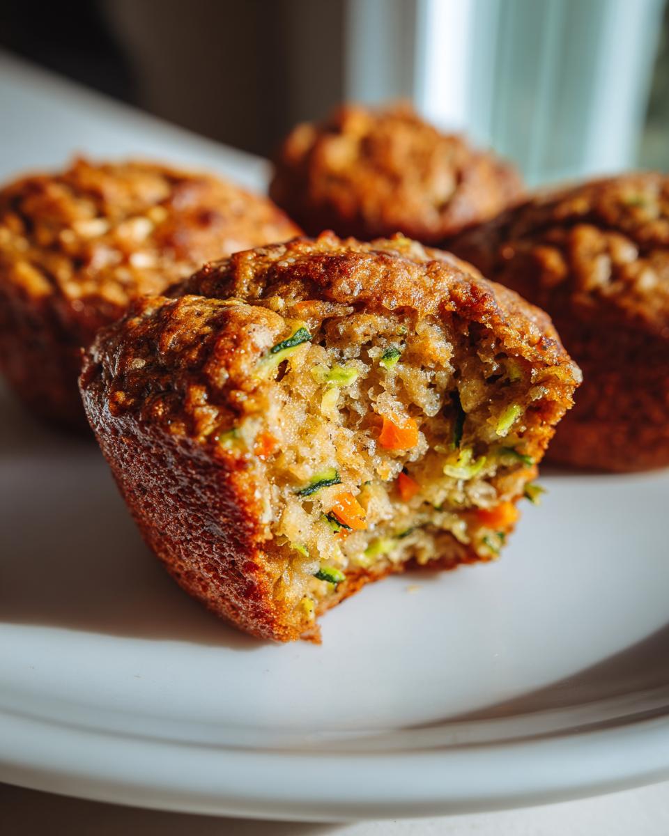 Zucchini Carrot Oatmeal Muffins - detail 2
