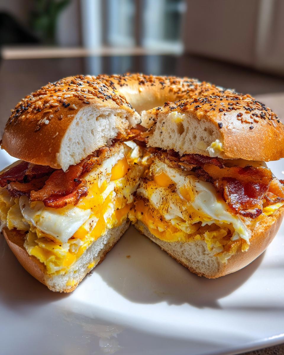 bagel breakfast sandwich - detail 1