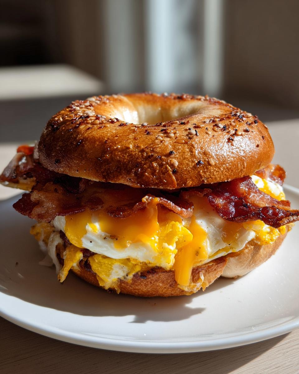 bagel breakfast sandwich - detail 2