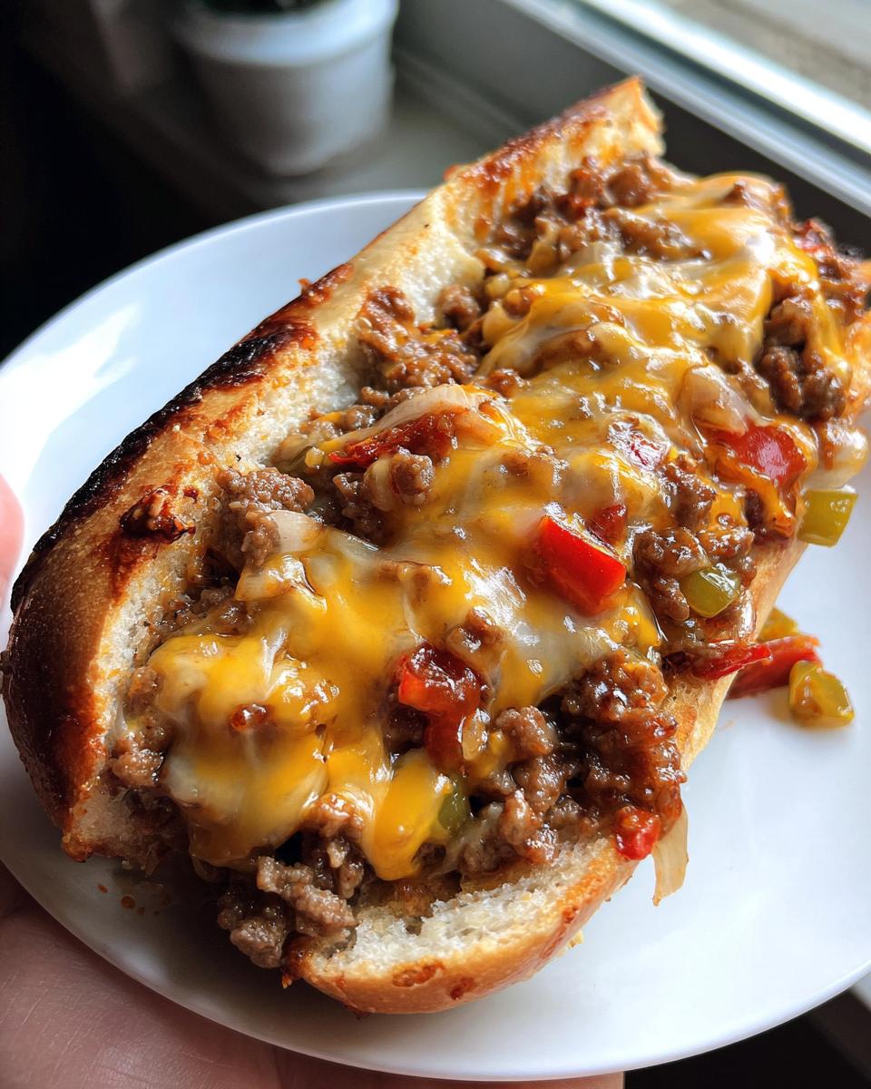 chopped cheese sandwich - detail 2