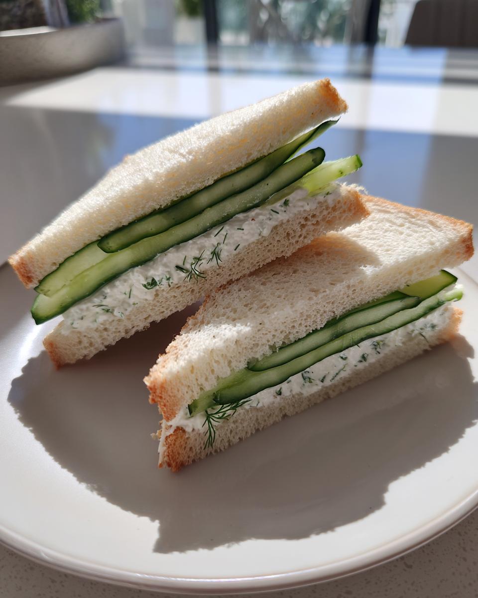 cucumber sandwiches with cream cheese - detail 1