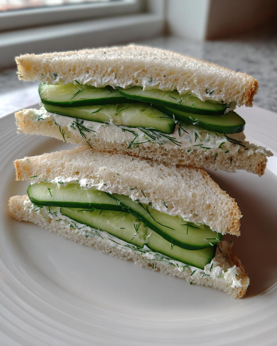 cucumber sandwiches with cream cheese - detail 2