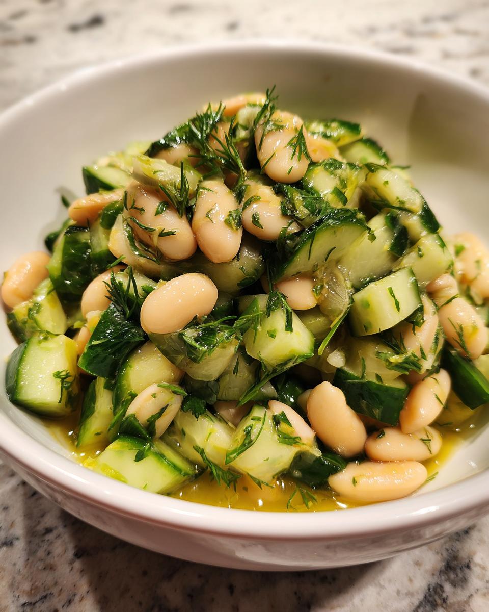 dilly white bean cucumber salad - detail 1