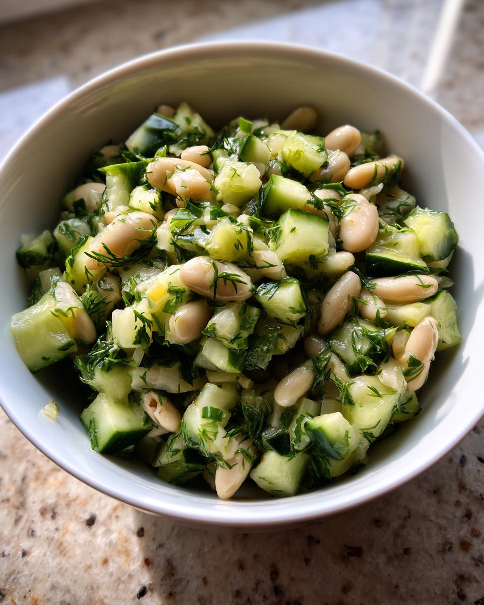 dilly white bean cucumber salad - detail 3