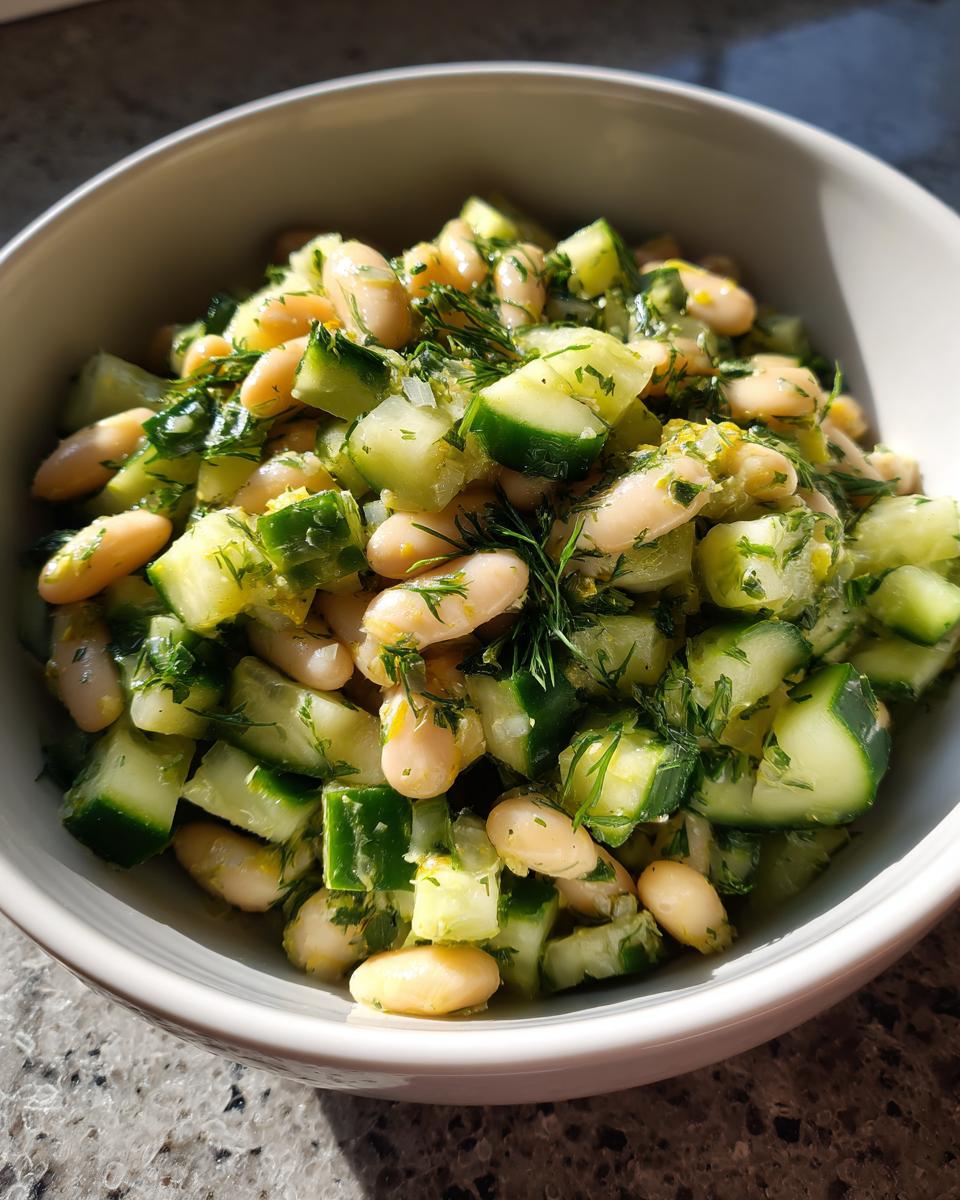 dilly white bean cucumber salad - detail 4