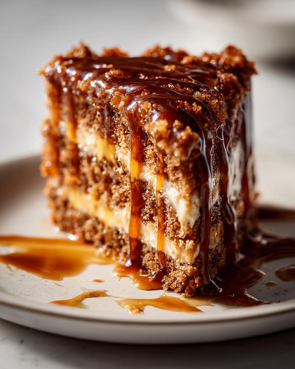 gooey coffee caramel cake - detail 2