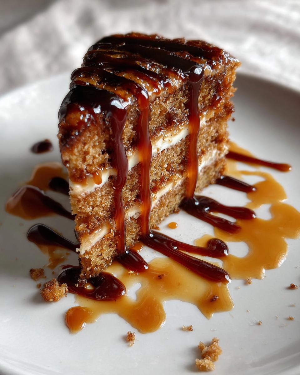 gooey coffee caramel cake - detail 3