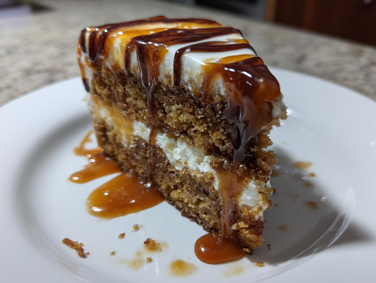 gooey coffee caramel cake