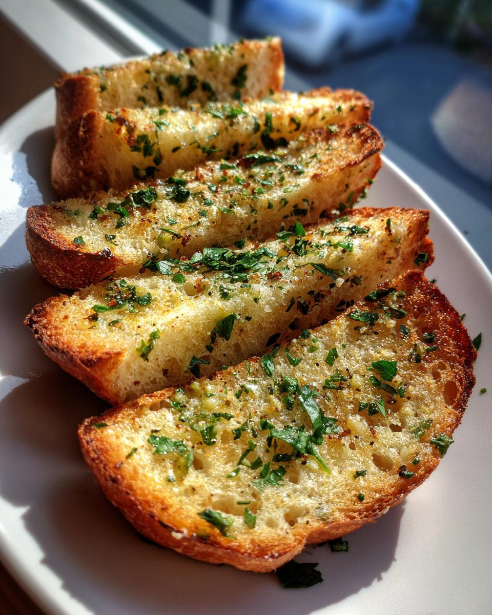 greek yogurt flour garlic bread - detail 1