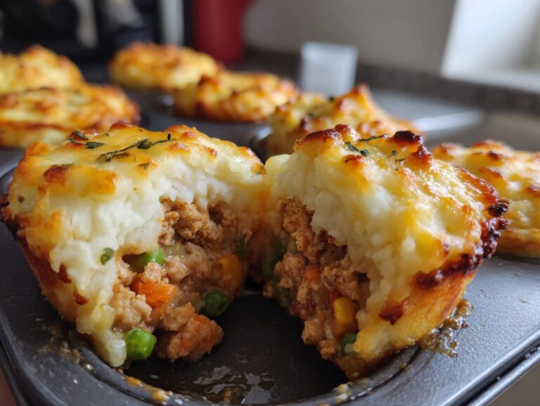 mini turkey shepherd's pie cupcake pan