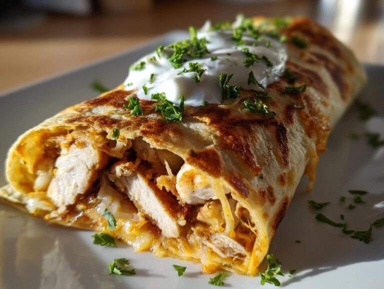 Cheesy Garlic Chicken Wraps