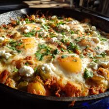 Spicy Chorizo Green Chile Breakfast Skillet in 25 Minutes