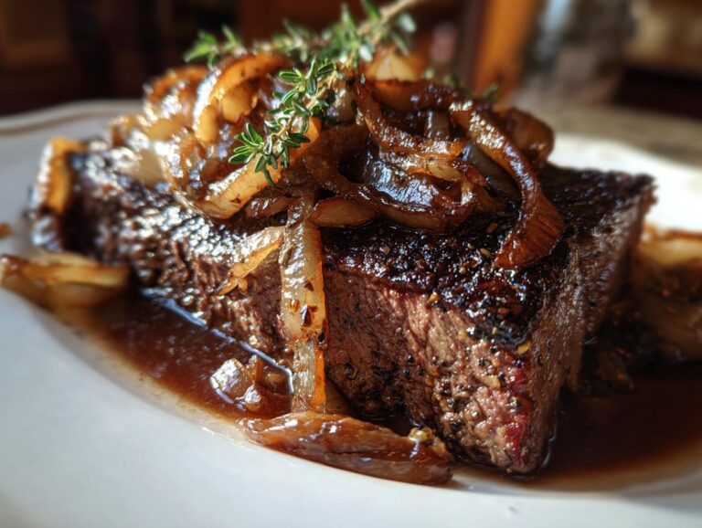 Cider Braised Pot Roast with Caramelized Onions