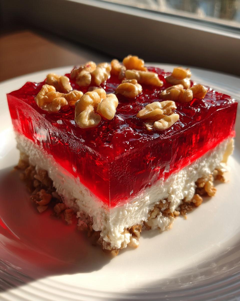 Cranberry Jell-o Salad With Cream Cheese Topping - detail 1