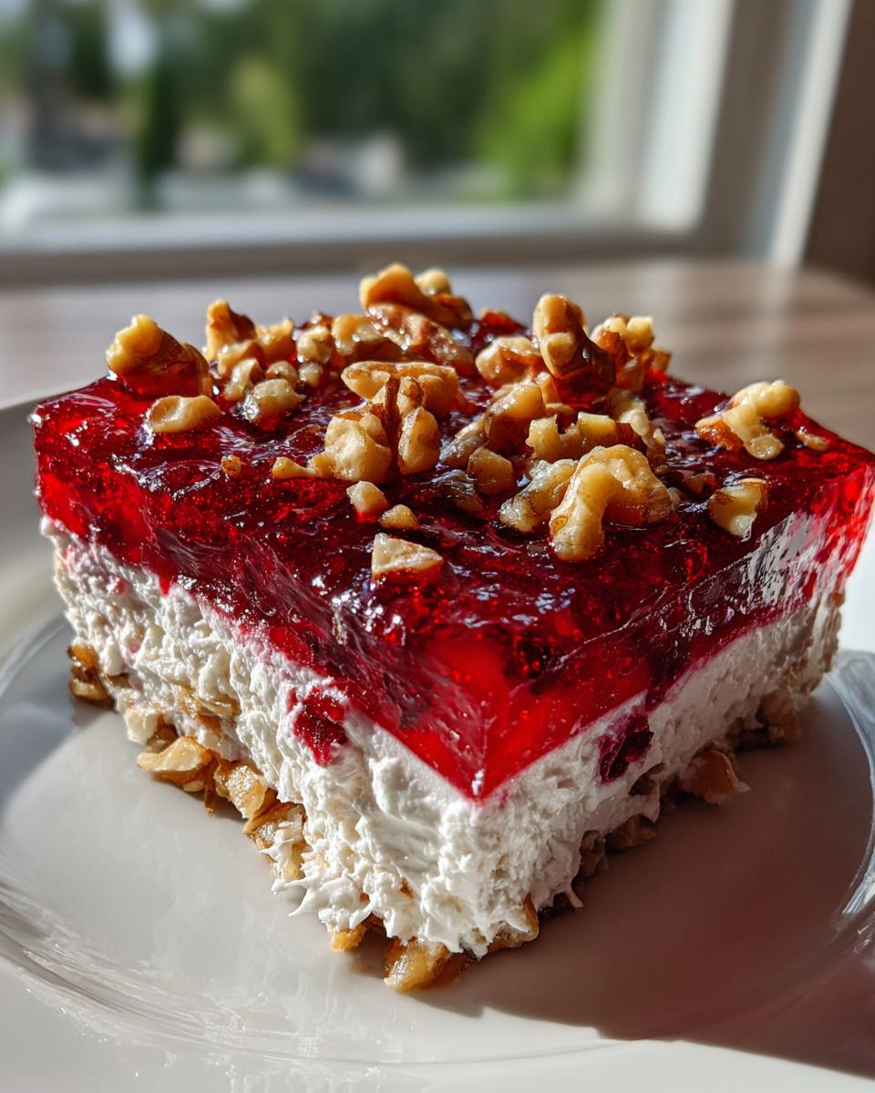 Cranberry Jell-o Salad With Cream Cheese Topping - detail 2