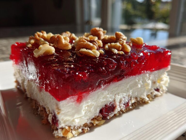 Cranberry Jell-o Salad With Cream Cheese Topping