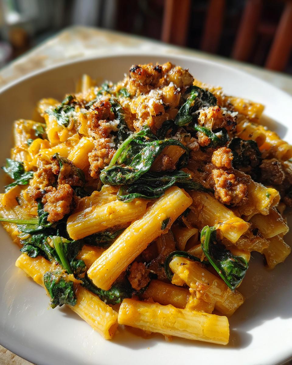 Creamy Butternut Squash Pasta with Sausage and Spinach - detail 2