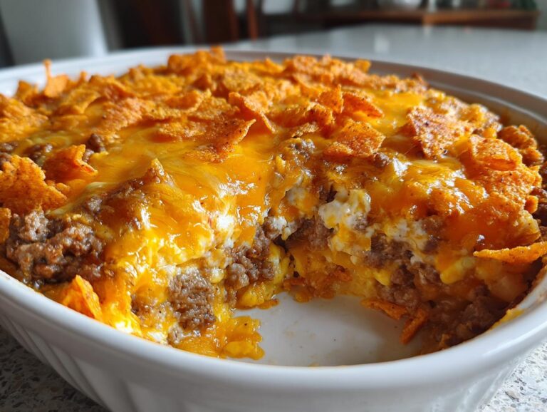 Easy & Cheesy Dorito Casserole With Ground Beef