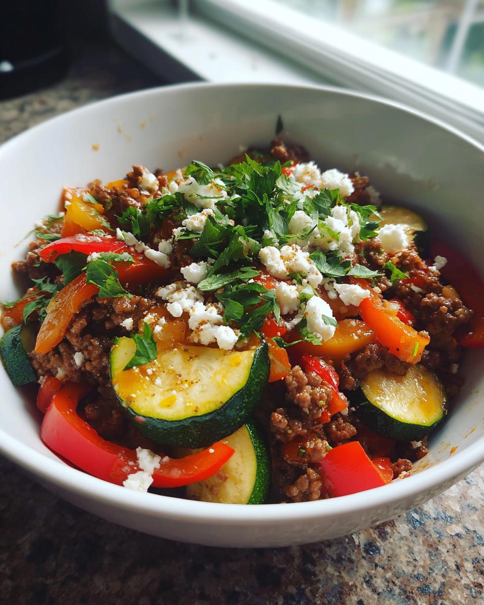 Easy Mediterranean Ground Beef Stir Fry Recipe - detail 1
