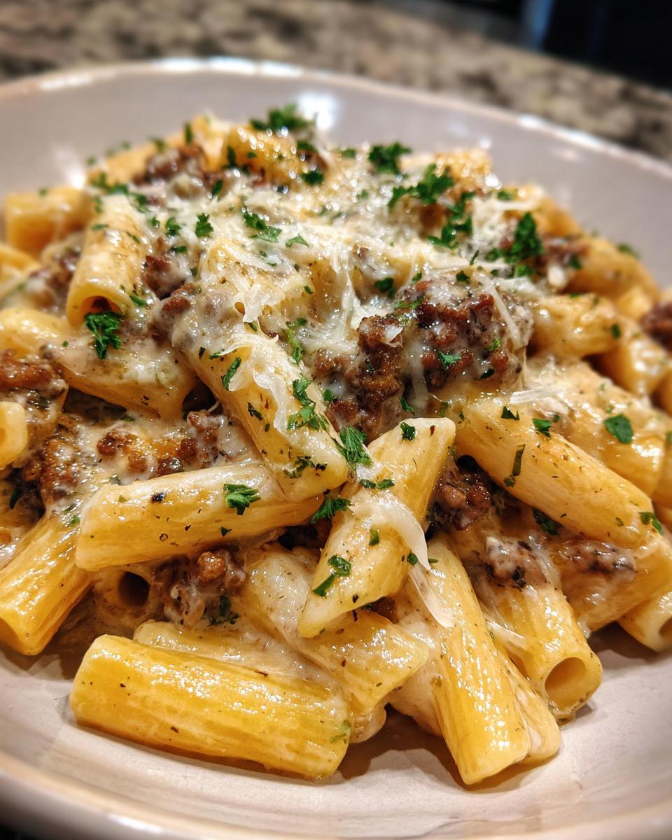 Easy Stovetop Creamy Ground Beef Pasta - detail 1