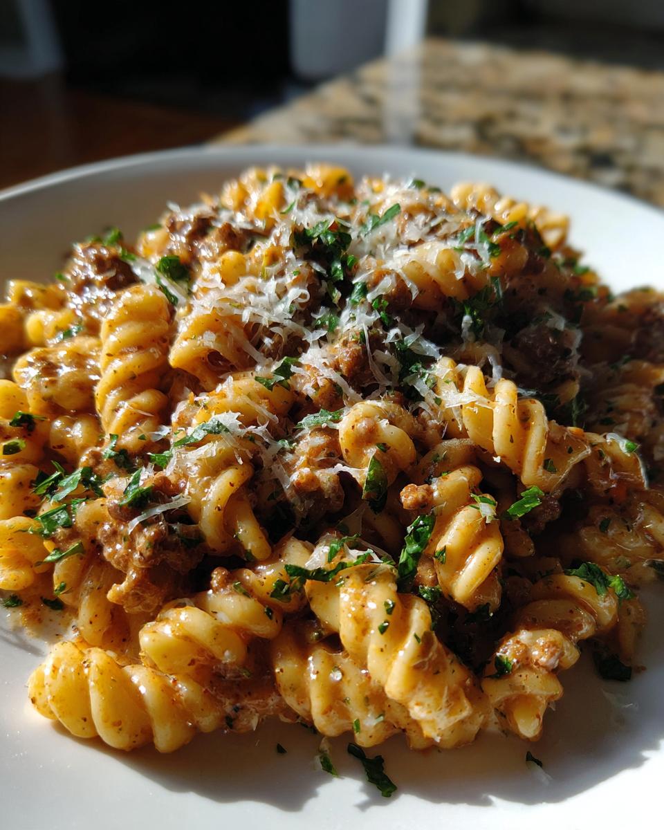 Easy Stovetop Creamy Ground Beef Pasta - detail 2