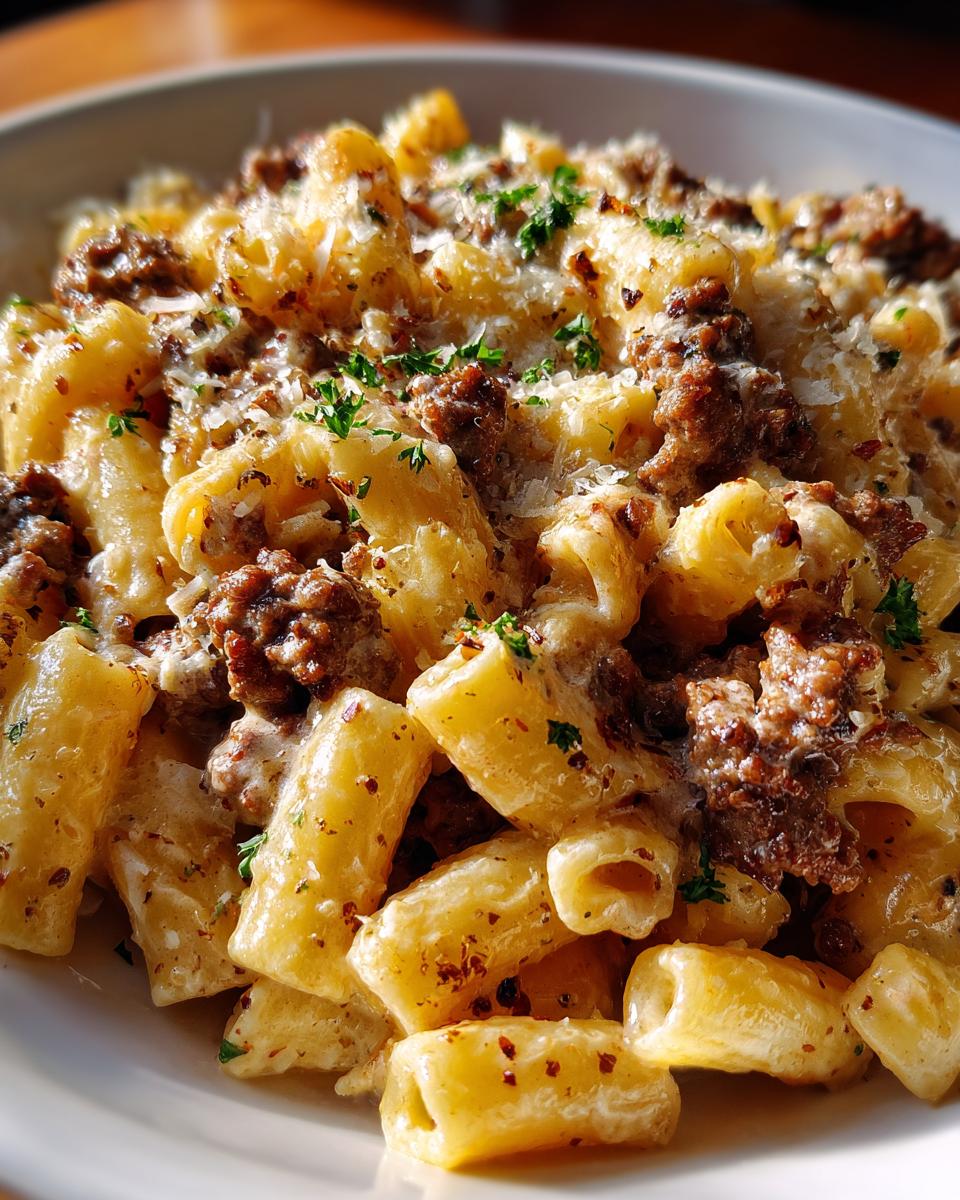 Easy Stovetop Creamy Ground Beef Pasta - detail 3