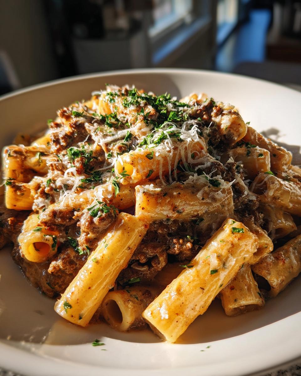 Easy Stovetop Creamy Ground Beef Pasta - detail 4