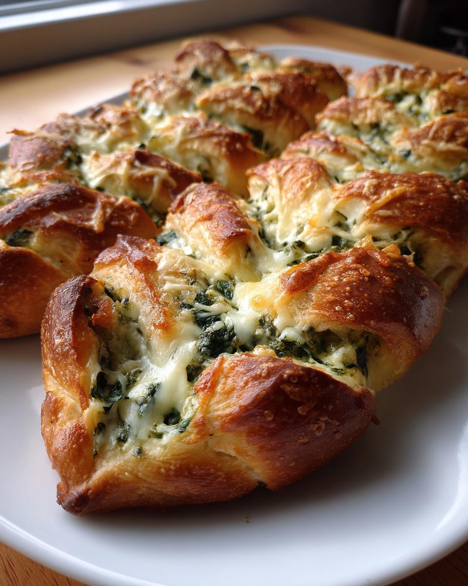 Football shaped spinach dip breadsticks - detail 1