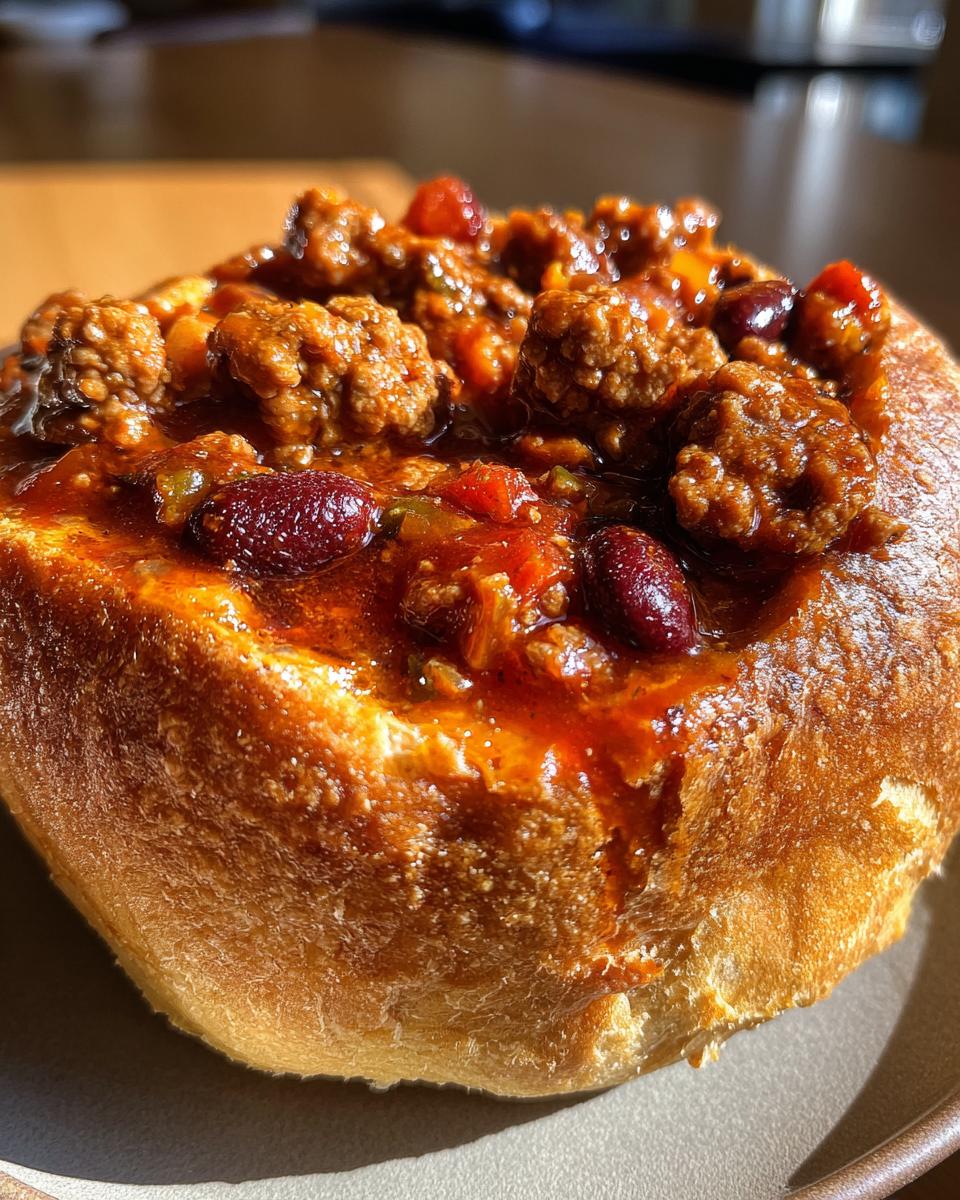 Game Day Beef Chili Bread Bowls - detail 2