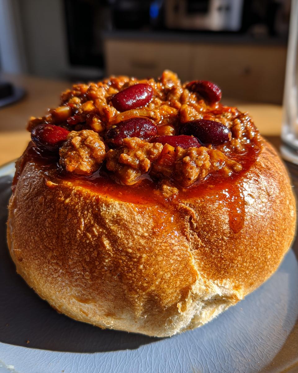 Game Day Beef Chili Bread Bowls - detail 3