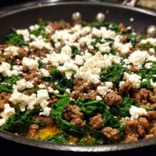 25-Minute Ground Beef And Spinach Skillet With Feta Perfection