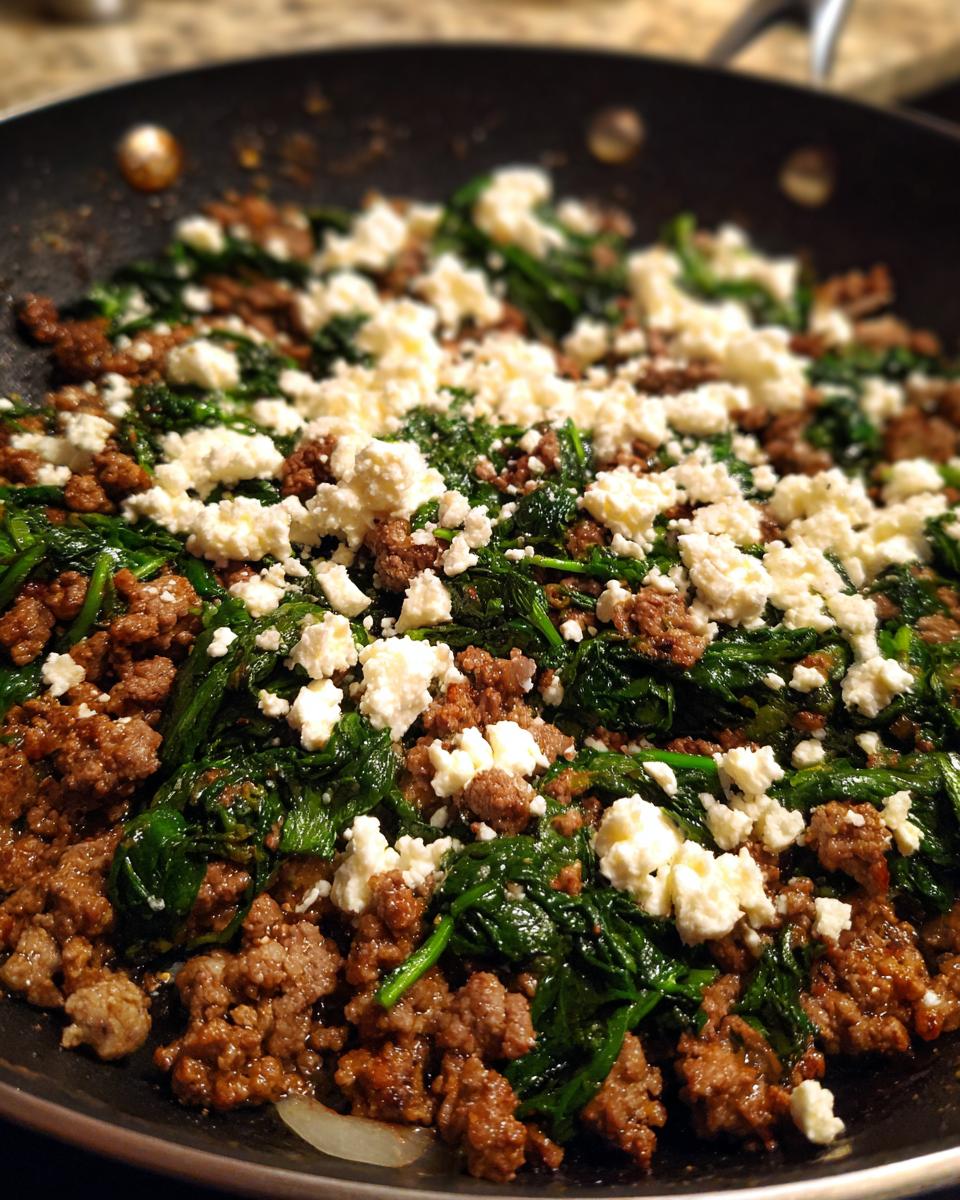 Ground Beef And Spinach Skillet With Feta - detail 3