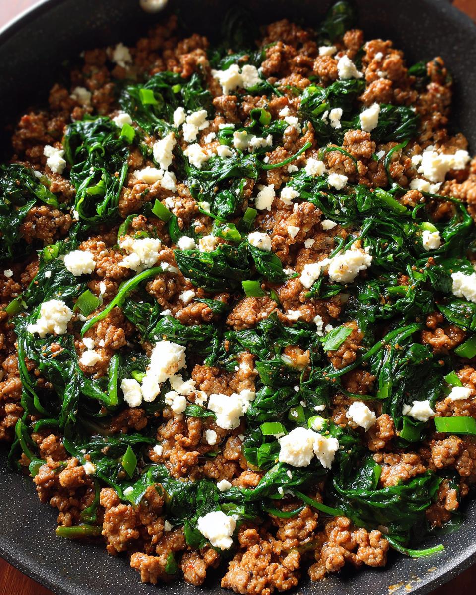 Ground Beef And Spinach Skillet With Feta - detail 4