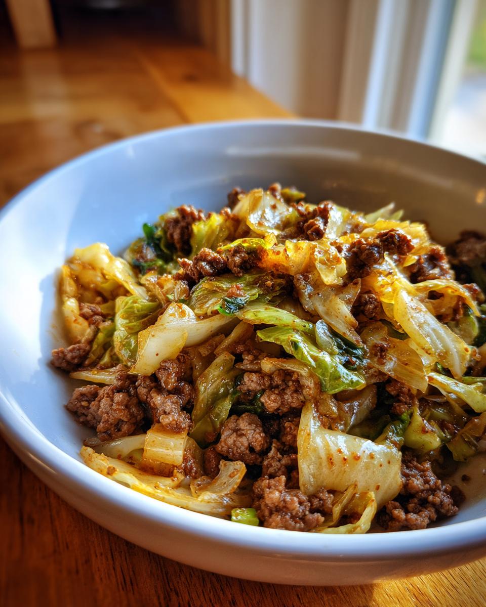Ground Beef and Chopped Cabbage - detail 1