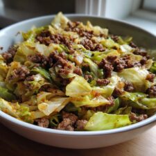 Savory Ground Beef and Chopped Cabbage in 30 Minutes