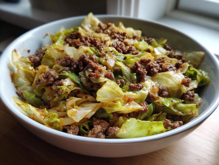 Ground Beef and Chopped Cabbage