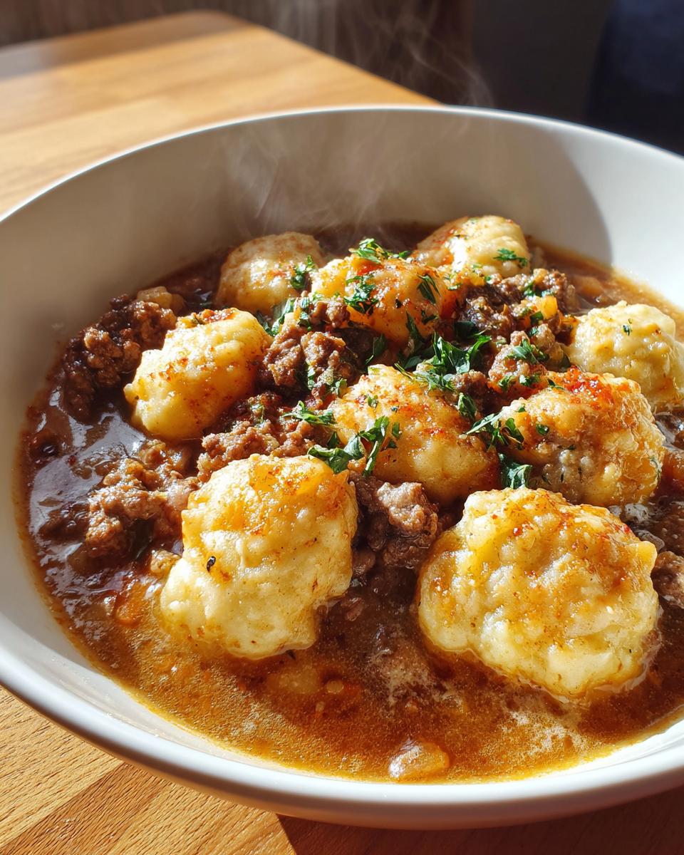 Ground Beef and Dumplings - detail 2