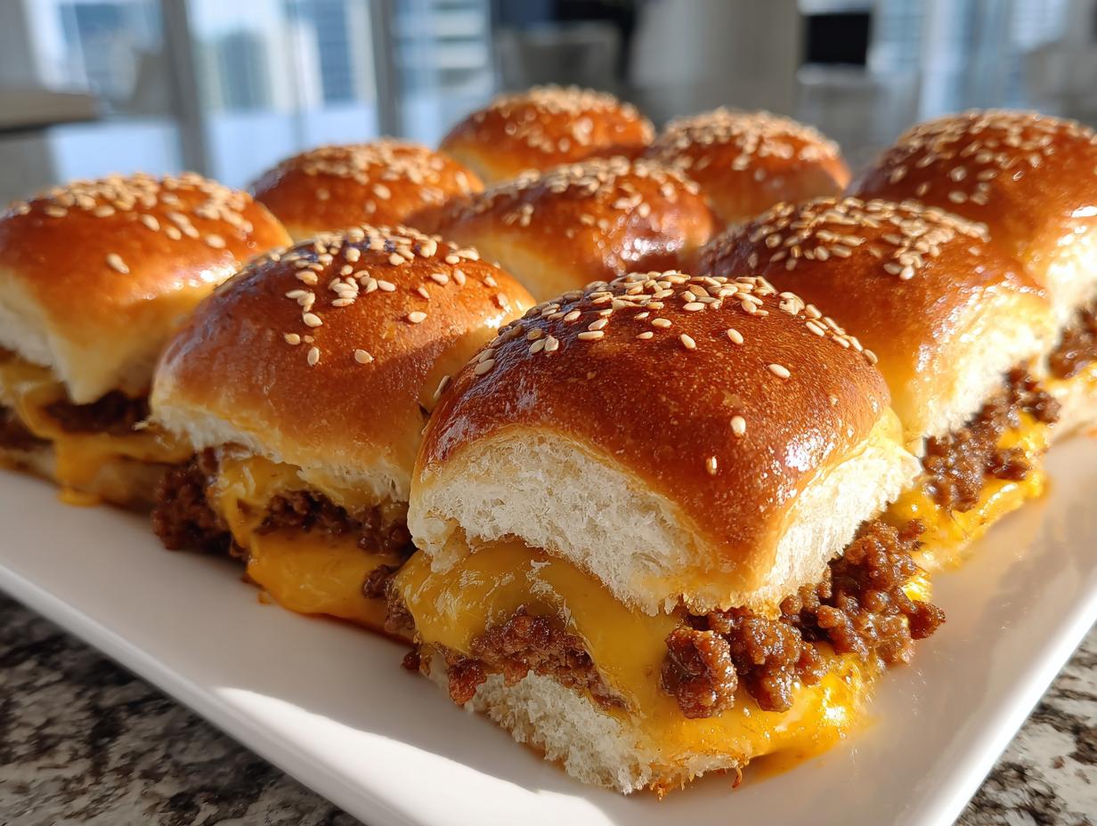 Hawaiian Roll Cheeseburger Sliders