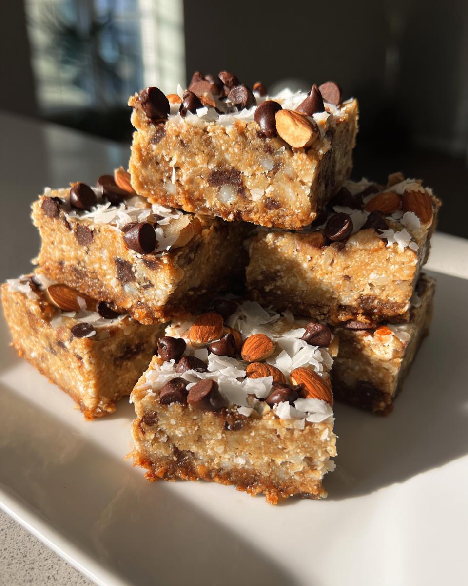 Healthy No Bake Cookie Dough Bars (Gluten-Free, Vegan) - detail 1