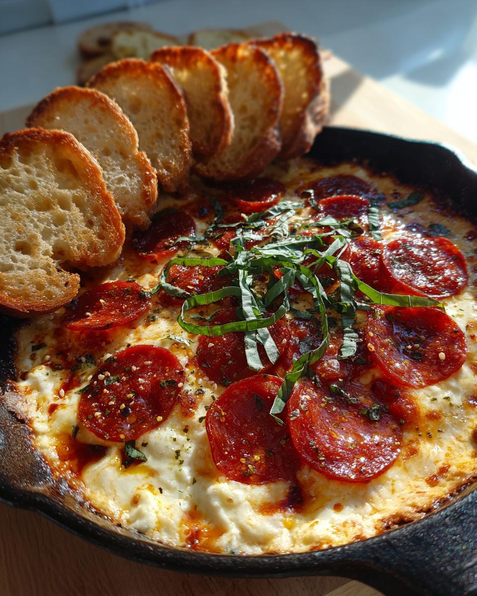 Hot Honey & Basil Pepperoni Pizza Dip - detail 1