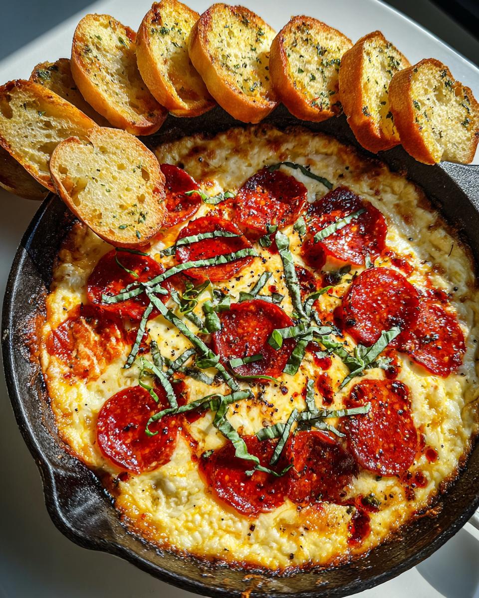 Hot Honey & Basil Pepperoni Pizza Dip - detail 2