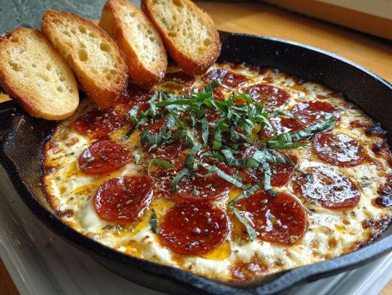 Hot Honey & Basil Pepperoni Pizza Dip